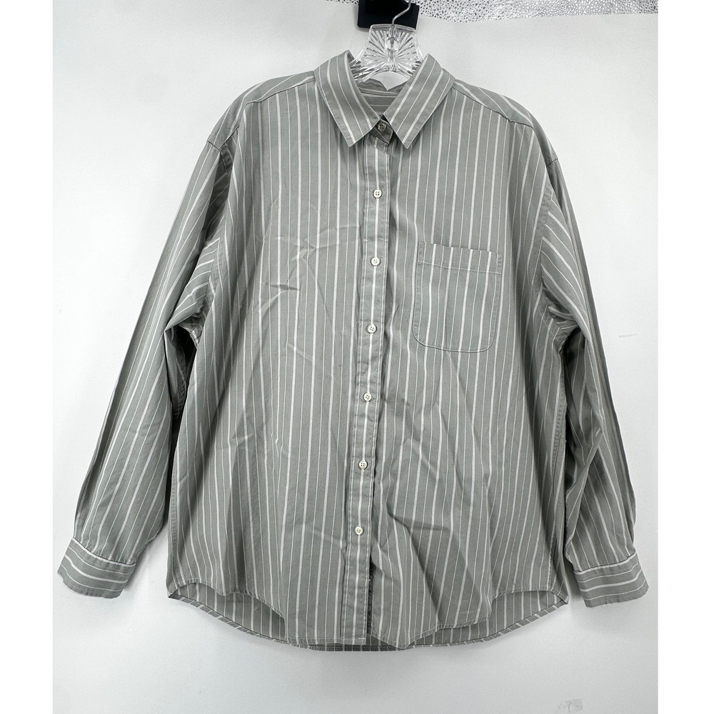 VTG Brooks Brothers Mens 16 Cotton Striped Button Down Shirt Green Long Sleeve